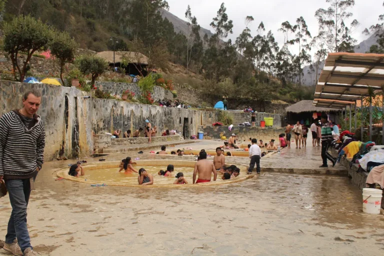 Natural hot springs in Lares Peru