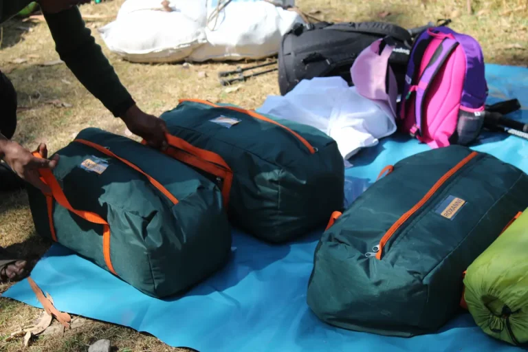 Duffel bags for the Lares Trek camping tour